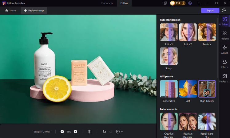 preview your image then export