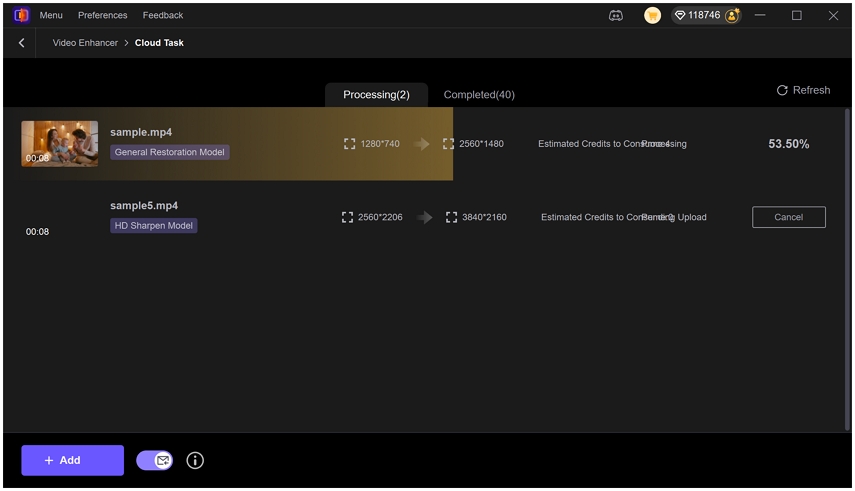export the enhanced results