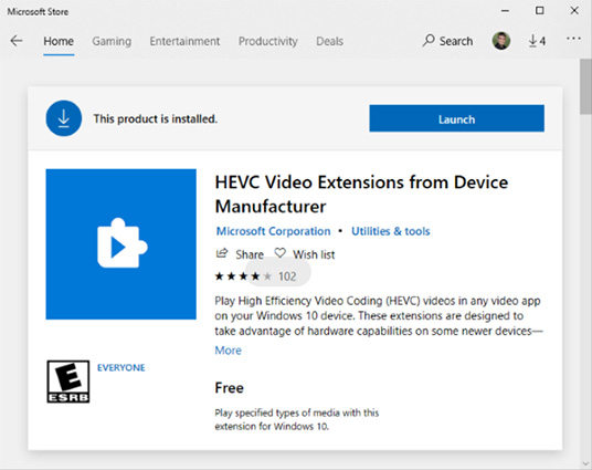 hevc video extensions from device manufacturer microsoft free