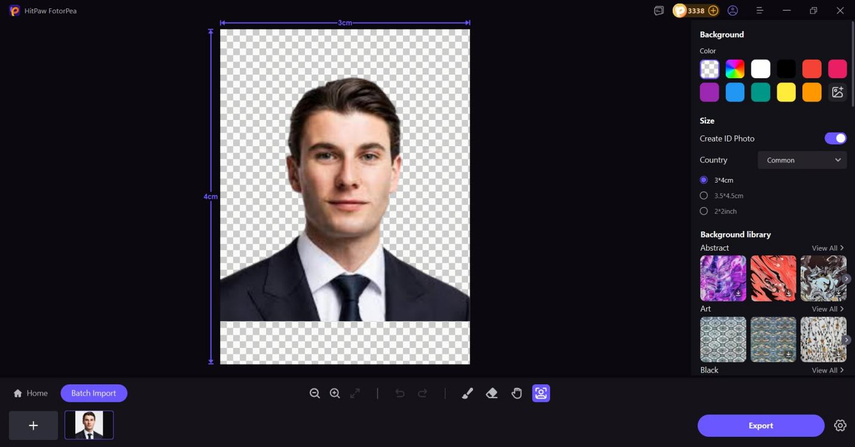 use the id photo to change the background image
