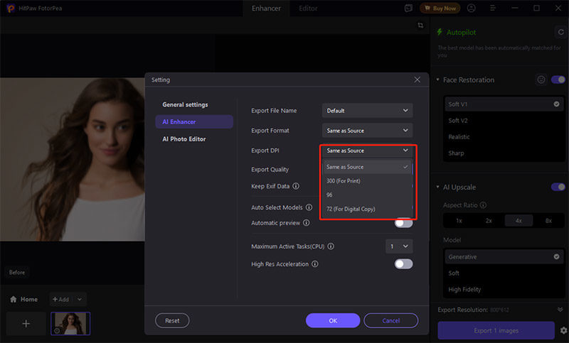 hitpaw fotorpea select output format