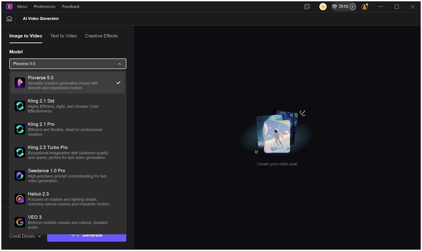ai video generator model