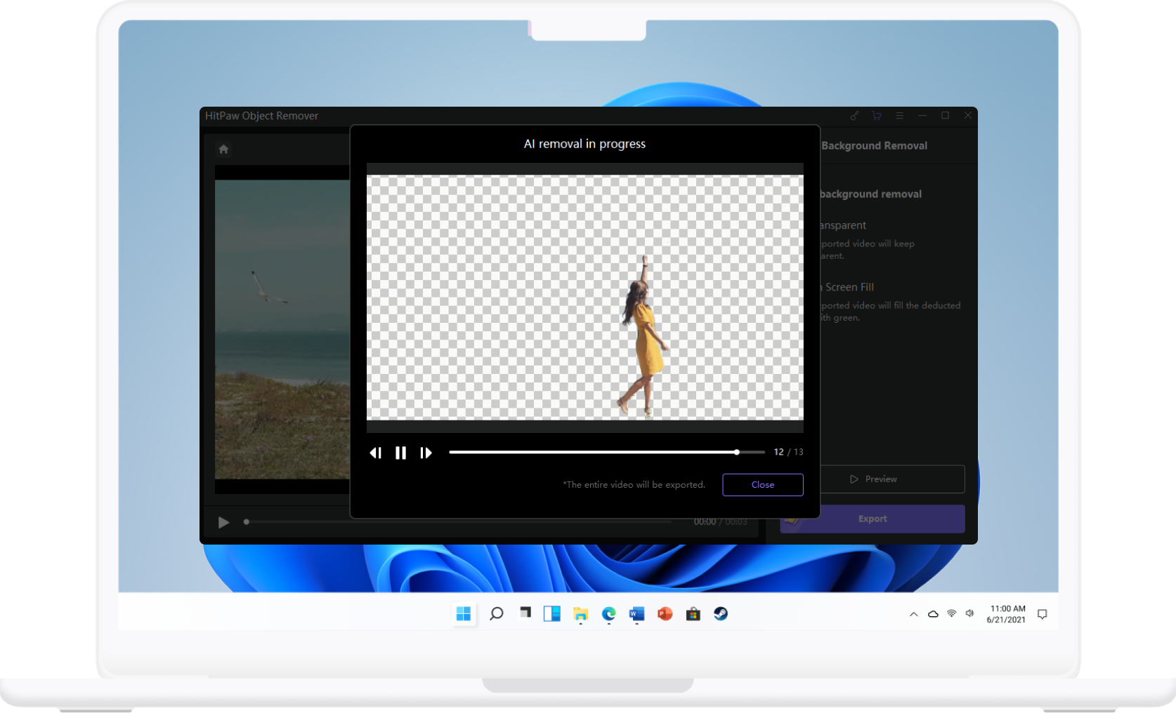 remove video background