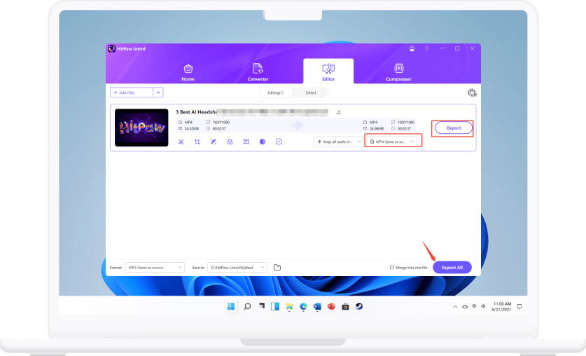 converting video in hitpaw video converter for mac